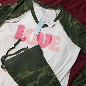 Lularoe L Dream Holly Set camo NWT